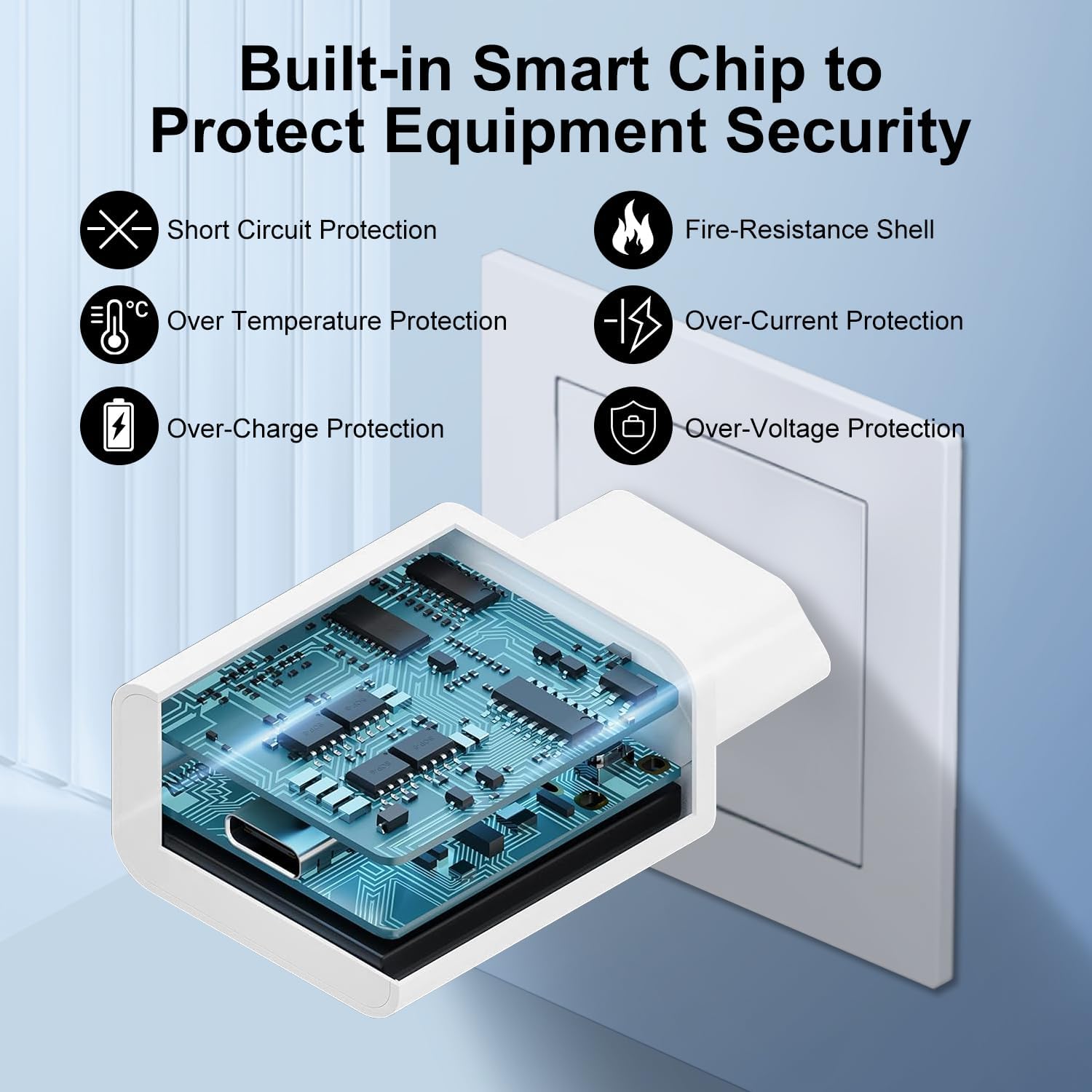 Thumbnail 3 de Bimker chargeur rapide USB-C 30 W pour iPhone 17/16 Pro et iPad (câble USB-C 2 m nylon tressé)