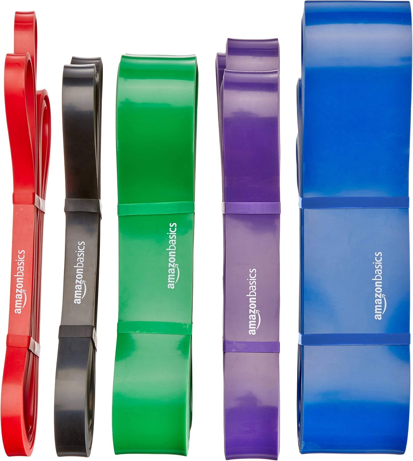 Detalle de Amazon Basics Resistance Pull-Up Bands for Exercise, Workout, Stretching and Muscle Training