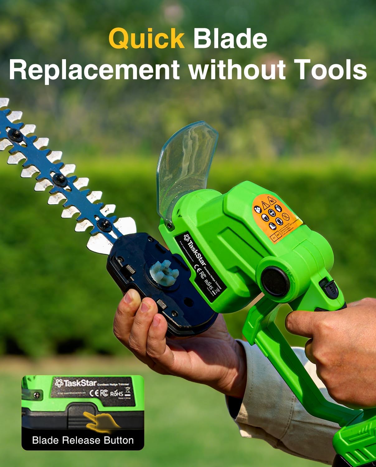 Detalle 2 de TaskStar Cordless Hedge Trimmer, 20V