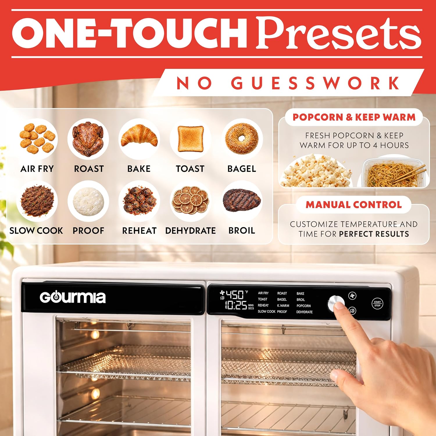Detalle 2 de Gourmia French Door Air Fryer Oven 37 Qt