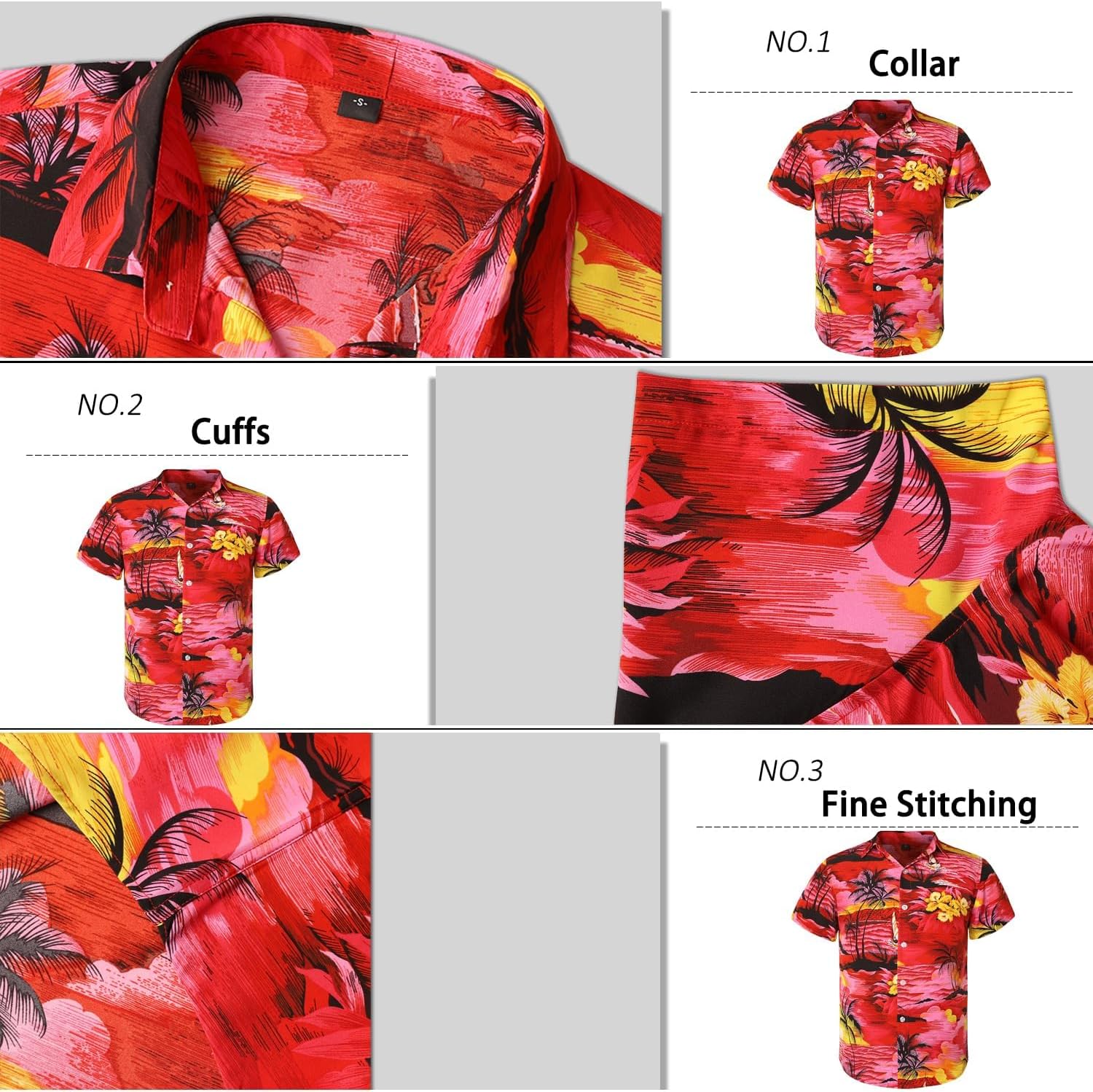 Detalle 2 de Gavliuu Hawaii Hemd Kurzarm 95% Polyester 🌺