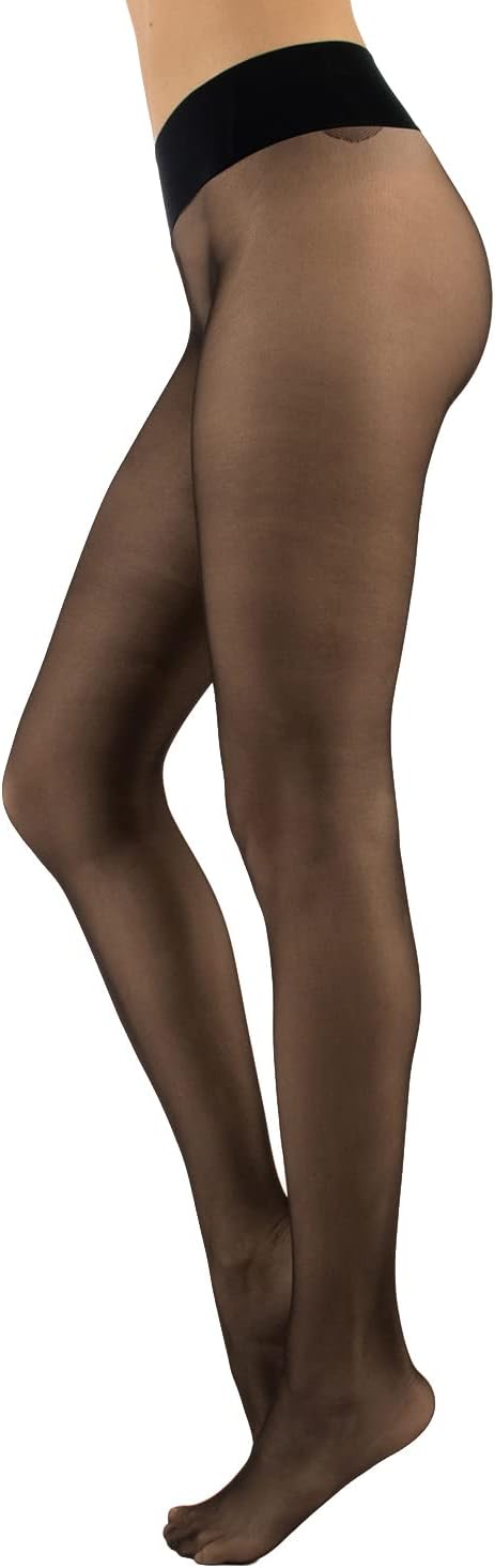Detalle de CALZITALY Collants Voiles sans Coutures – 15 DEN, sans couture, 3D, Made in Italie