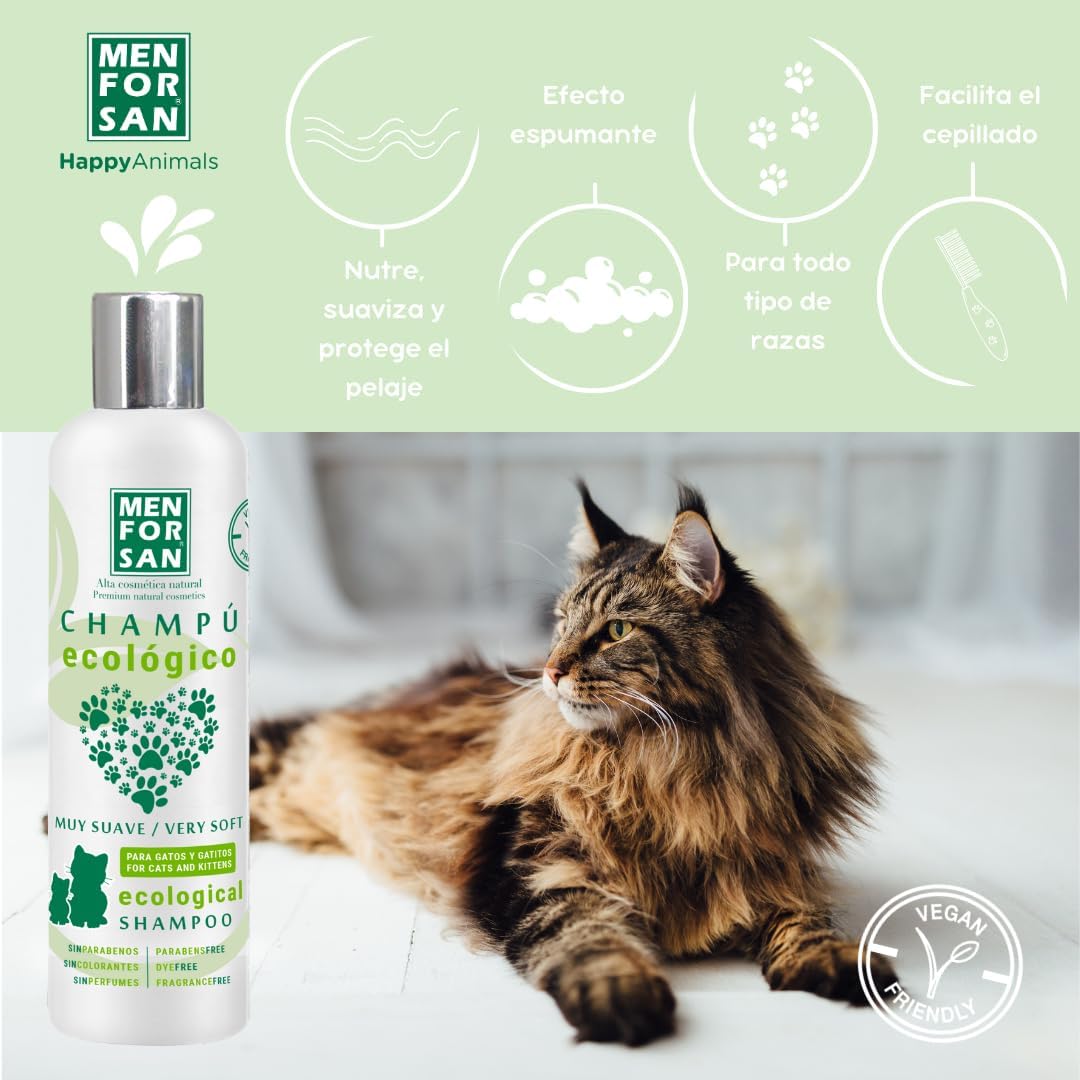 Detalle de Menforsan Shampoo Ecologico Molto Delicato per Gatti e Gattini 300 Ml