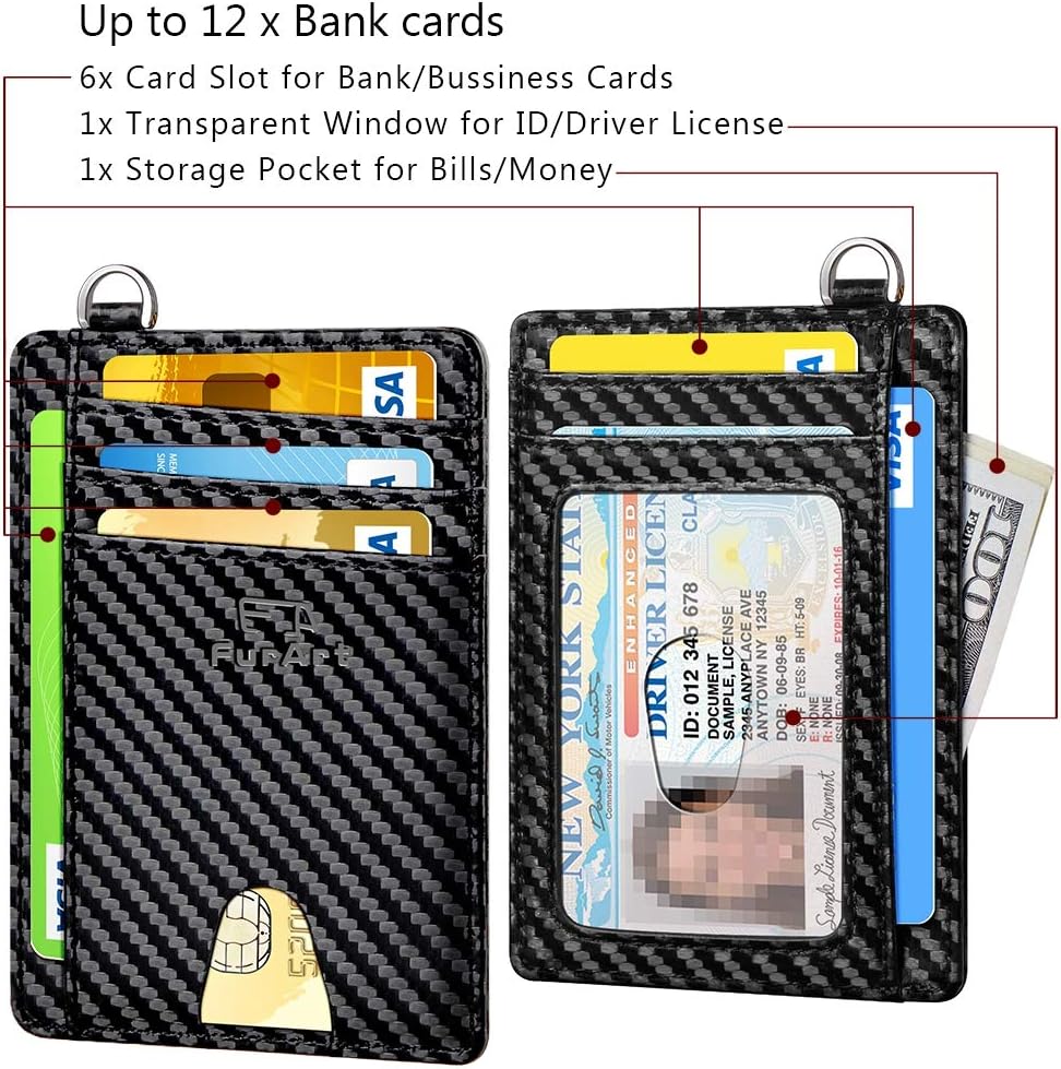 Thumbnail 5 de FurArt portefeuille minimaliste fin avec blocage RFID et fenêtre d’identification