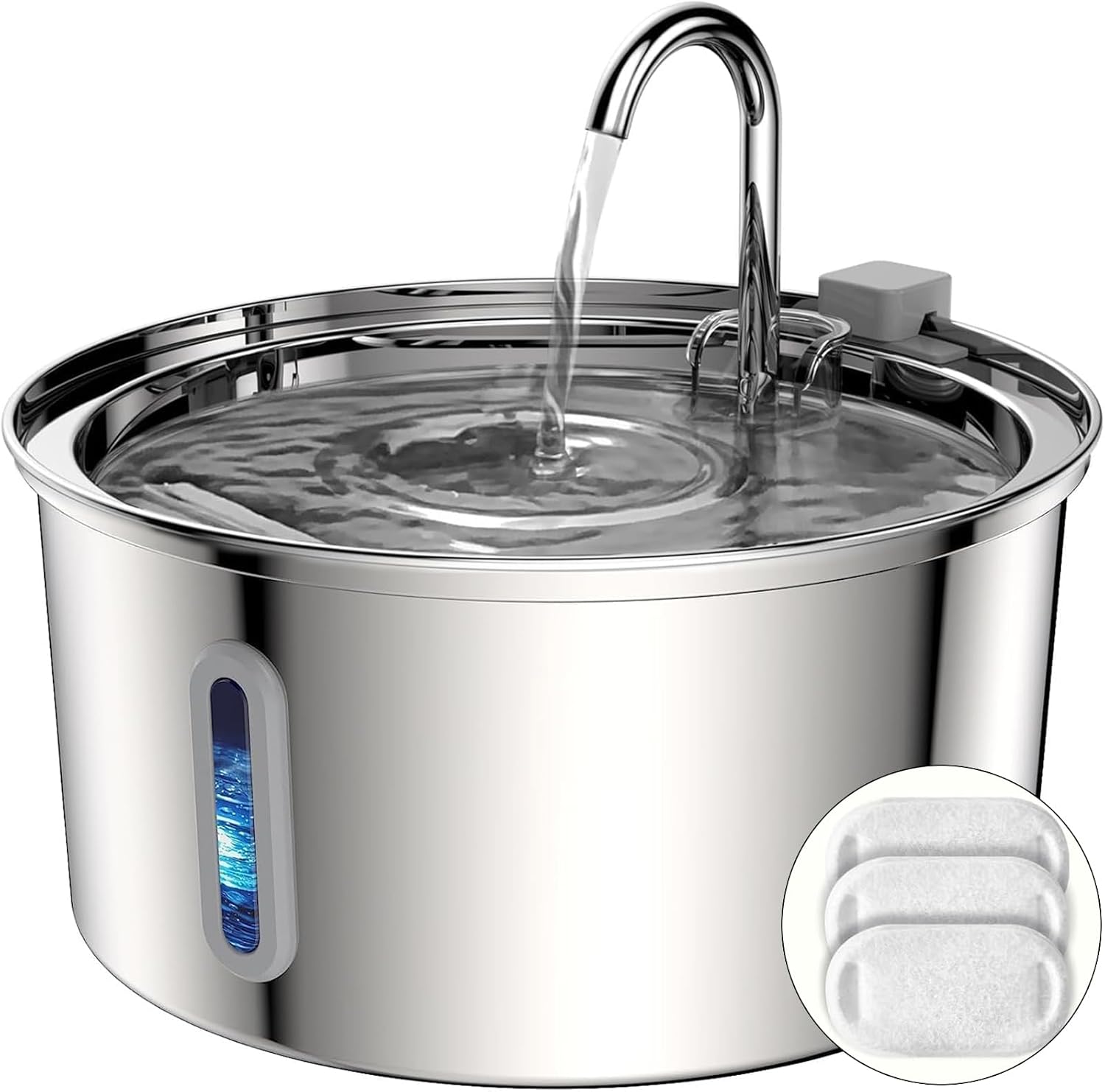 Detalle de tomxcute TOMXCUTE 3.2L Stainless Steel Cat Water Fountain with Visible Water Level