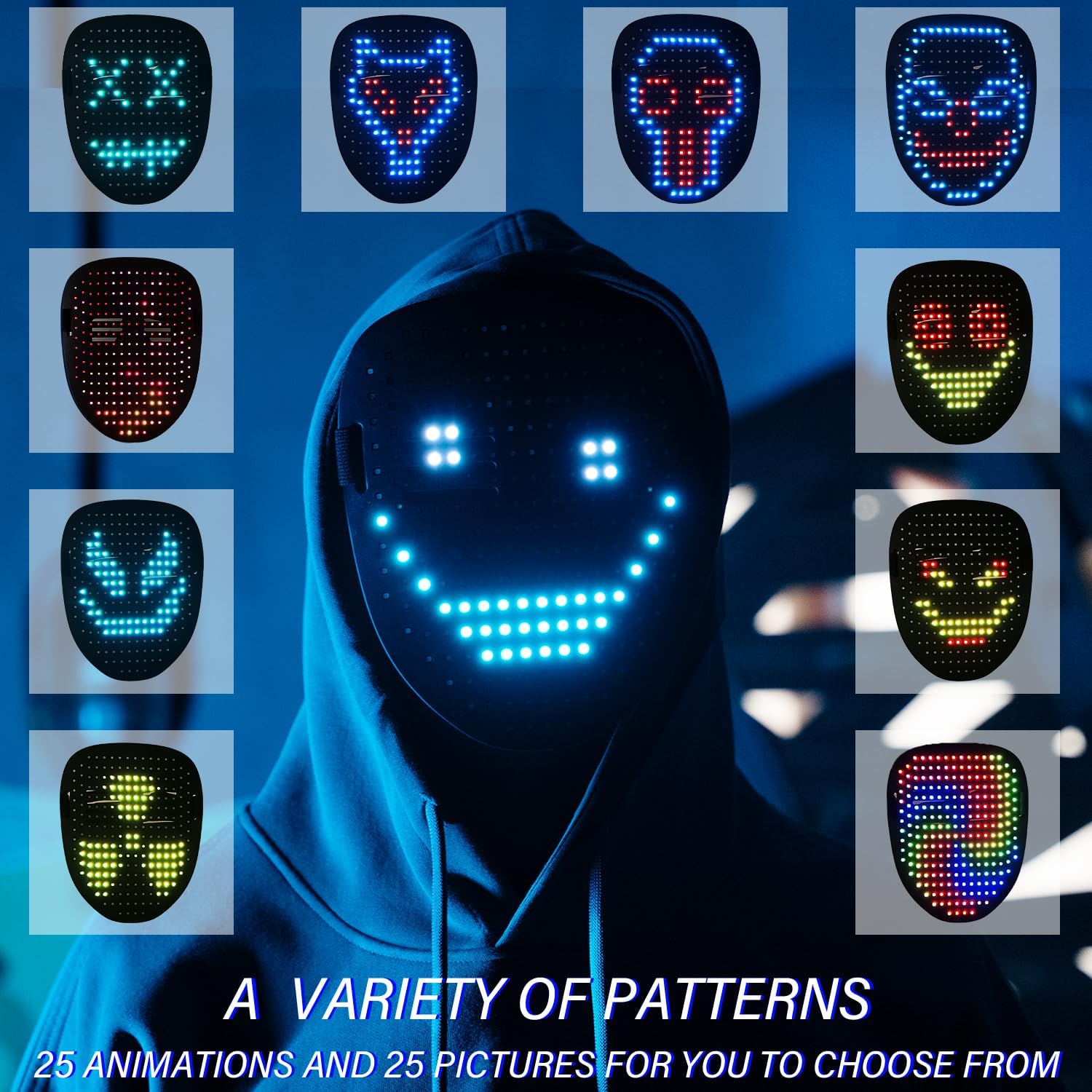 Detalle 2 de COOLGUARDER LED Mask with Gesture Sensing, 25 Dynamic and 25 Static Patterns