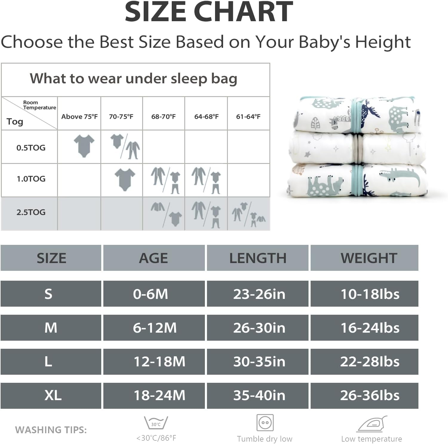 Thumbnail 4 de Mosebears Baby Winter Sleeping Bag 2.5 Tog for 0–6 months