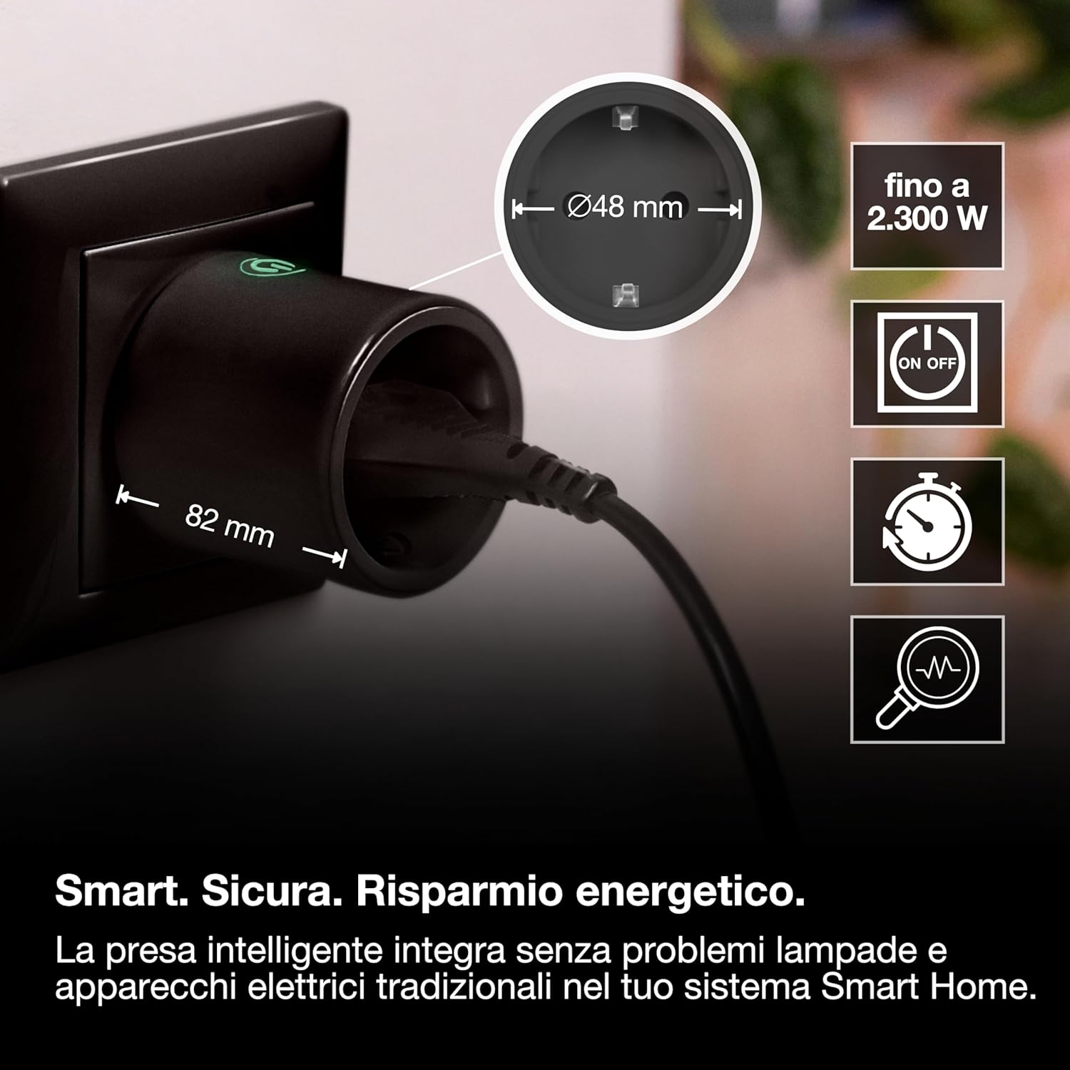 Thumbnail 1 de OSRAM SMART+ ZigBee Presa EU nera (4-pack) – controllo energetico e integrazione smart