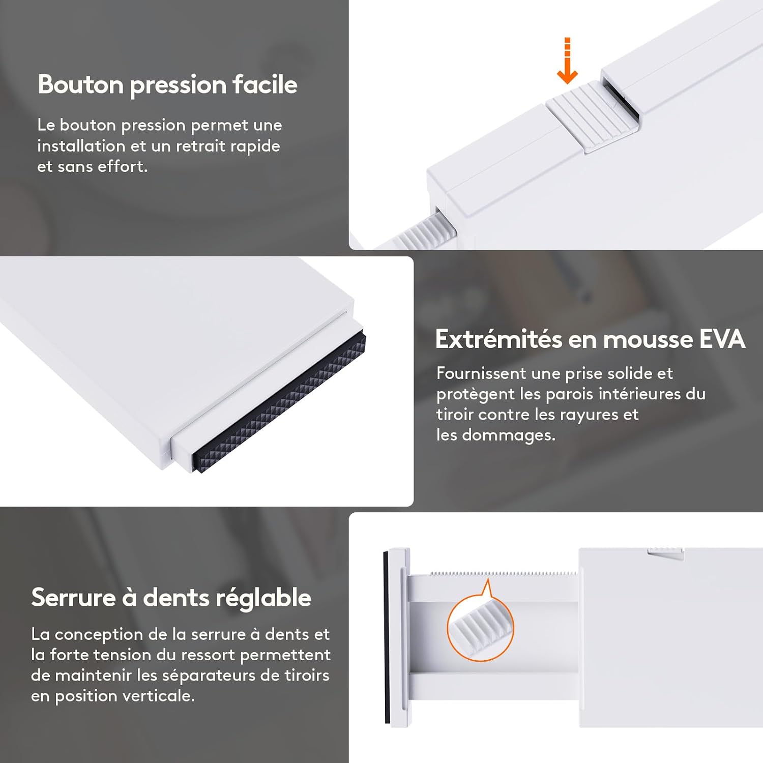 Thumbnail 6 de Lifewit 23041 ladeverdelers, set van 5, verstelbaar van 28 tot 44,5 cm