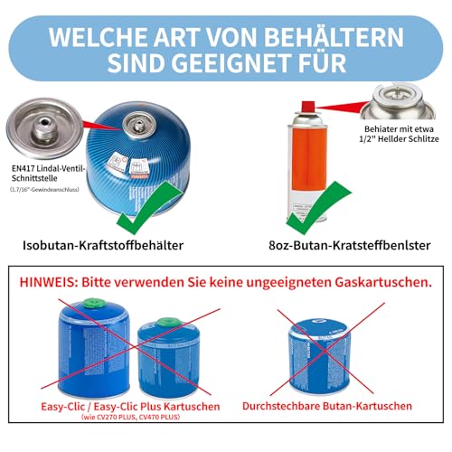 Thumbnail 6 de SOOYEAH Gas-Nachfülladapter: Isobutan-Kartuschen-Adapter mit Belüftungsfunktion