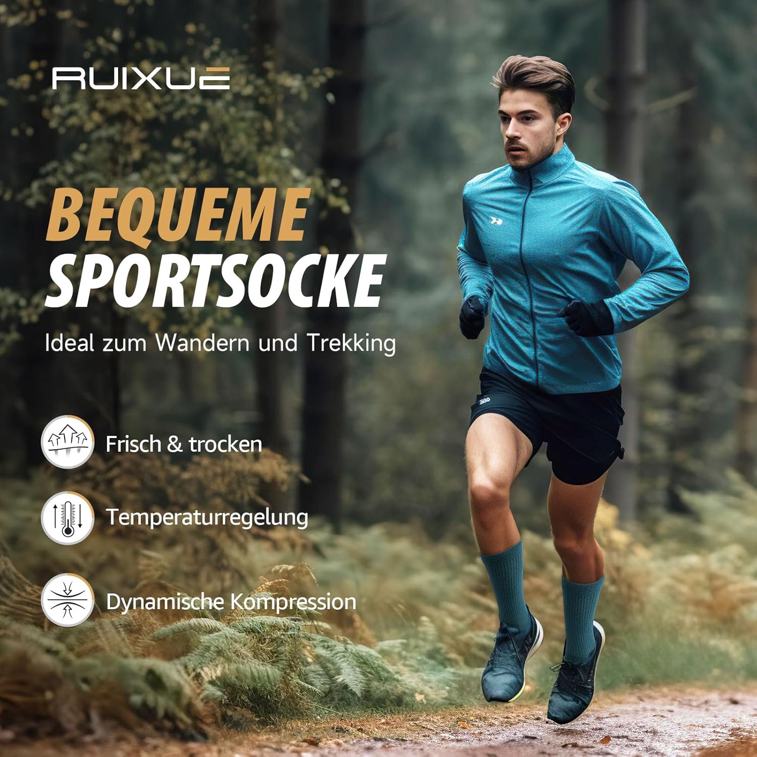 Thumbnail 3 de Ruixue Merino Wandersocken – Merinowolle Trekking-Socken für Herren, Damen & Kinder (3 Paar)