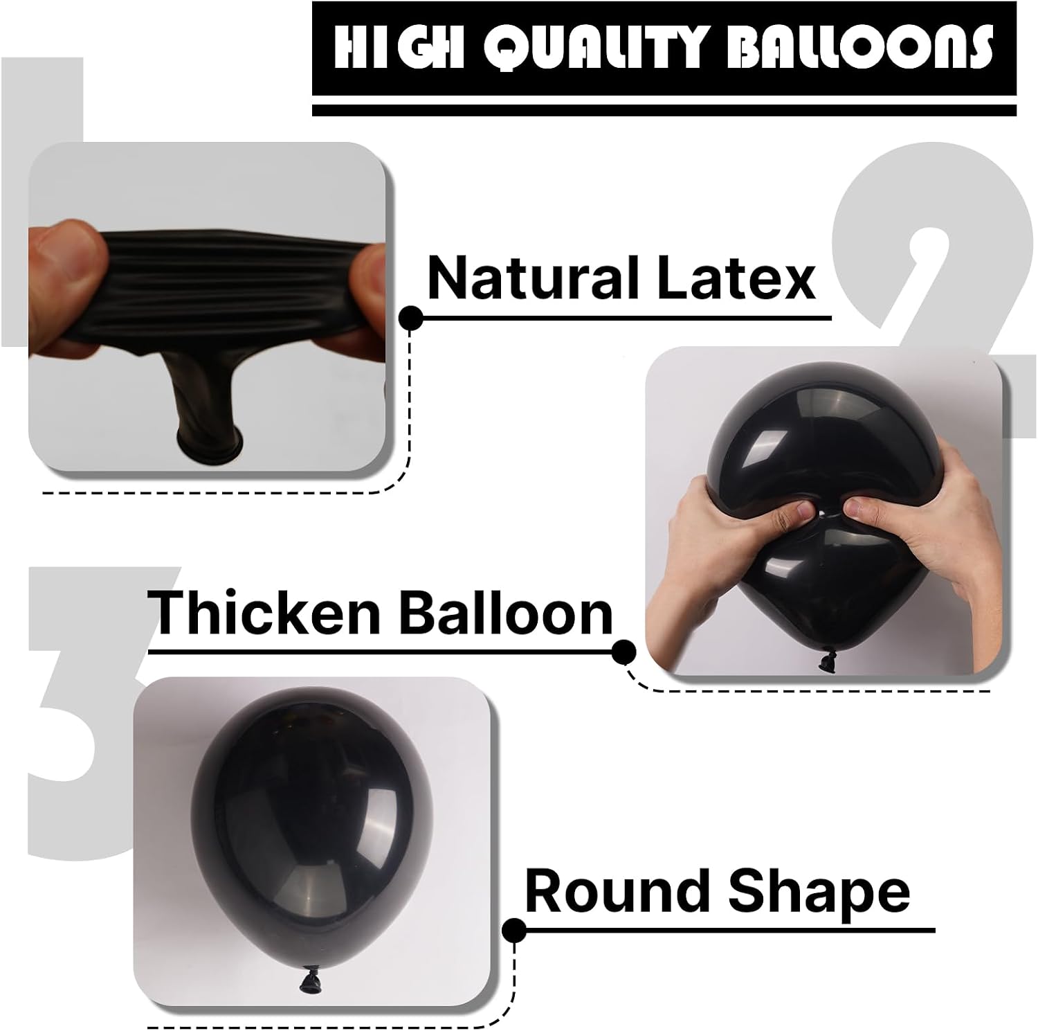 Thumbnail 6 de PartyWoo Black Balloons Arch Kit, 152-Piece Set (18/12/10/5 Inch Black Balloons)
