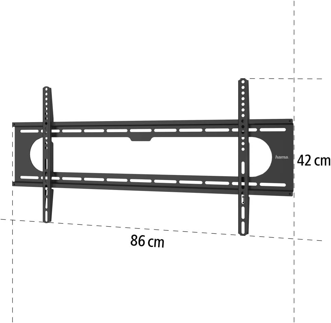 Detalle de Hama Strong FIX ultra-slim TV wall bracket (fixed mount) for flat & curved TVs up to 100kg