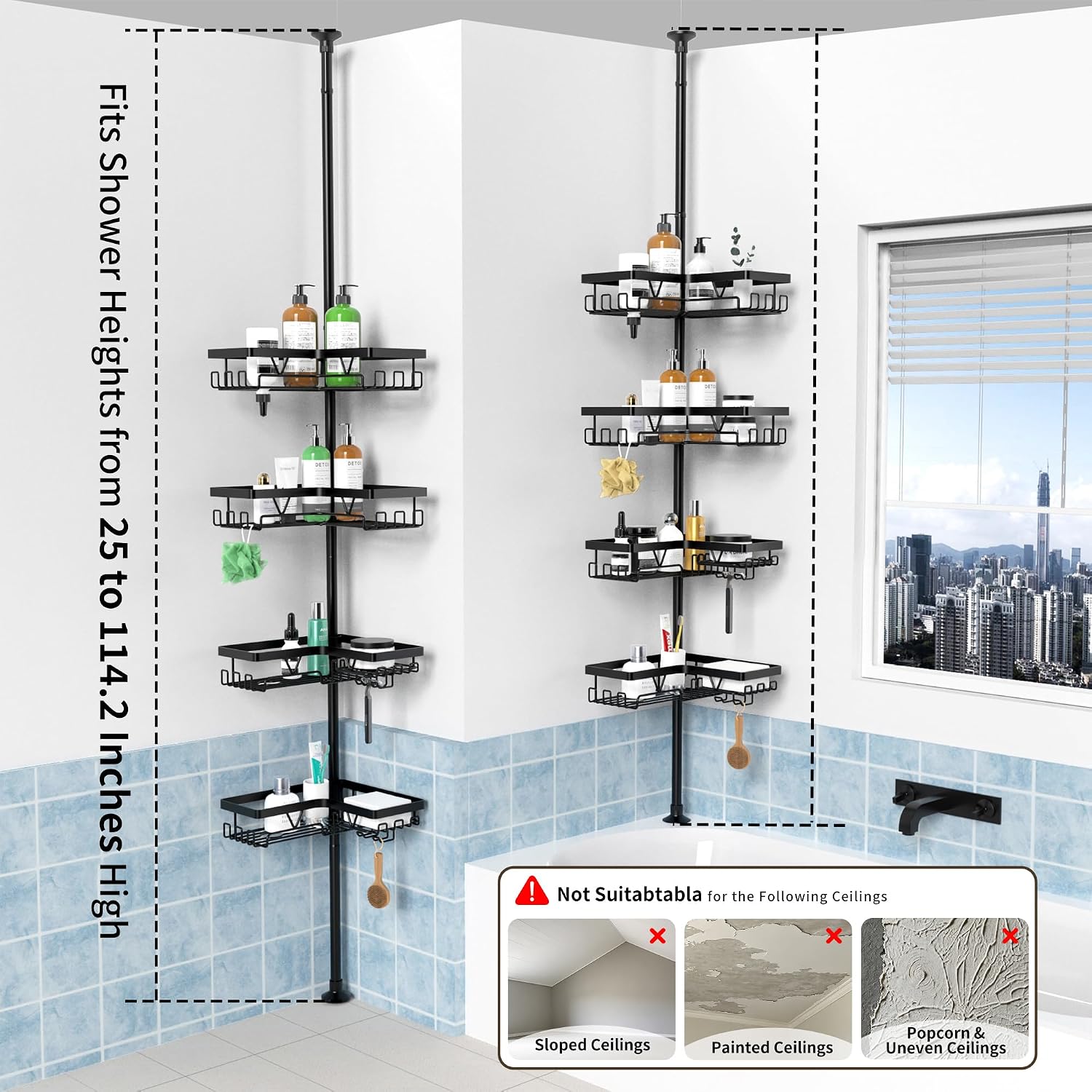 Thumbnail 5 de Kegii Corner Shower Caddy 25-114.2 in