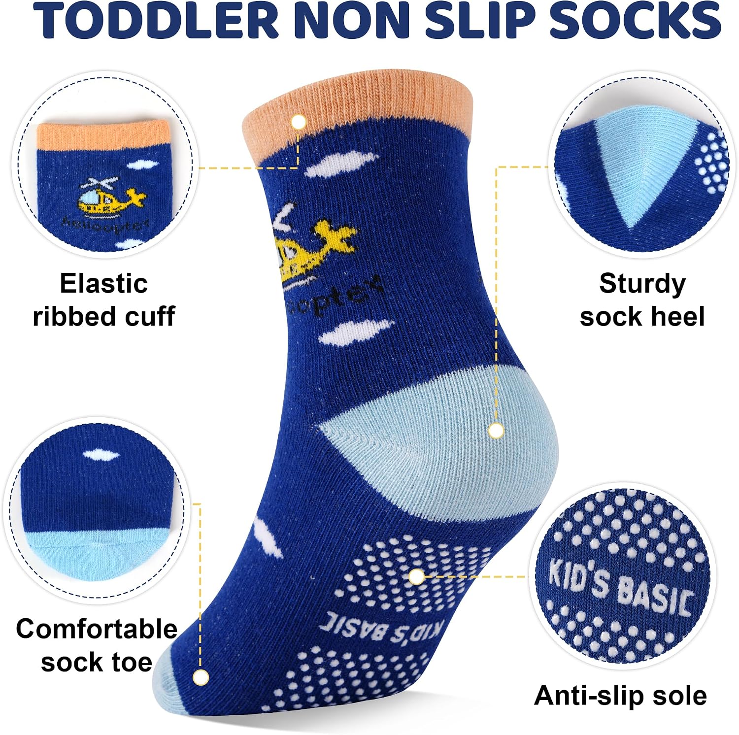 Thumbnail 1 de ELUTONG Stoppersocken Kinder 12 Paar