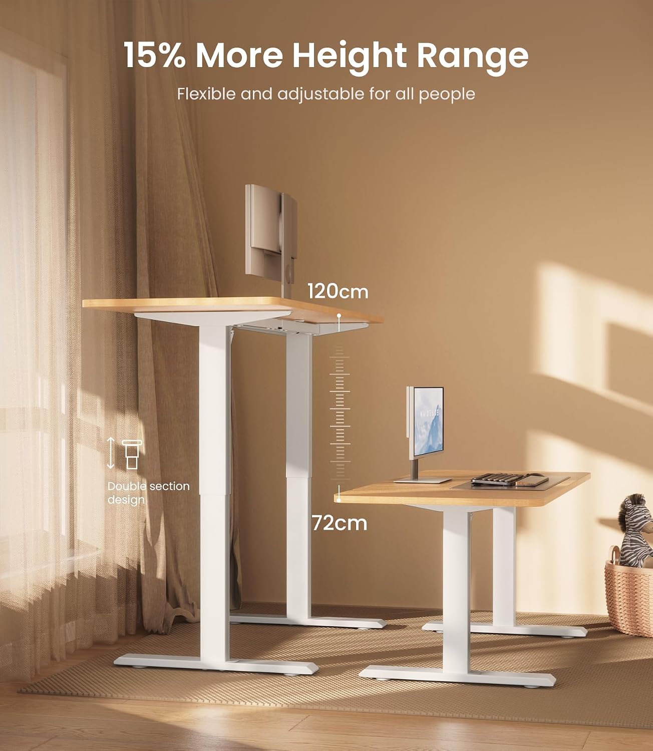 Thumbnail 2 de MAIDeSITe electric standing desk frame 72–120 cm