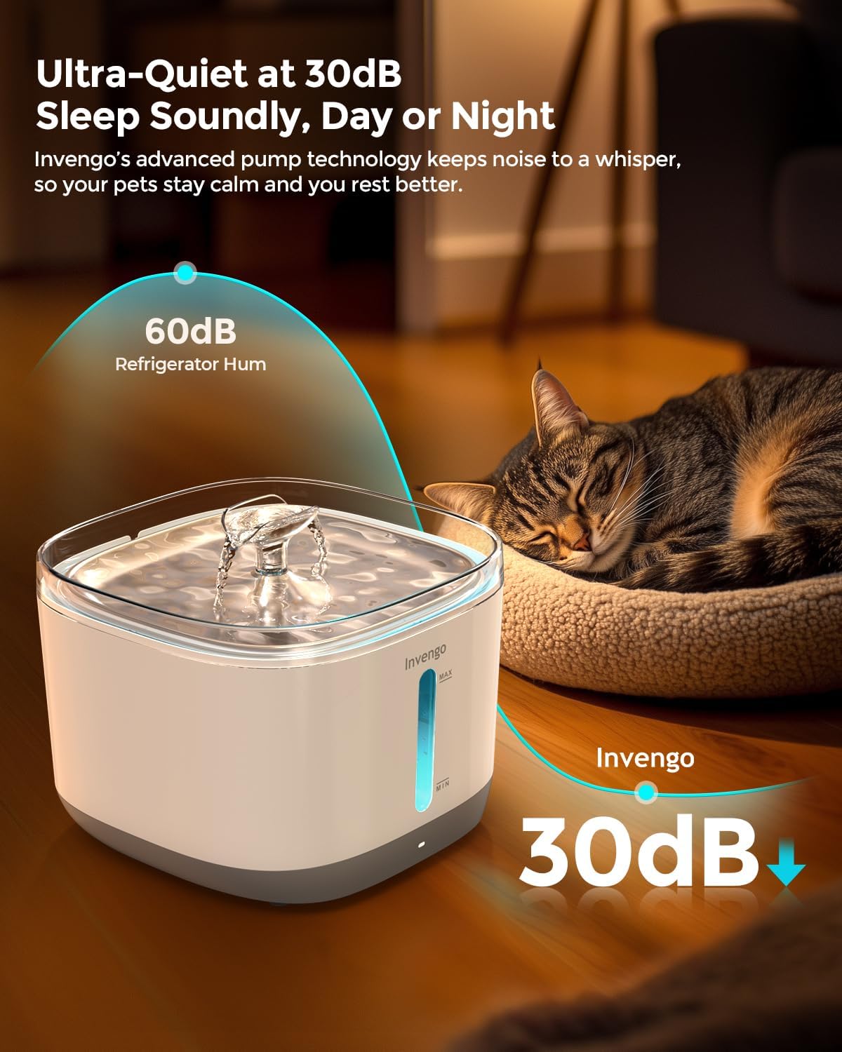Thumbnail 2 de Invengo Wireless Water Fountain for Cats and Dogs (3L, Stainless Steel)