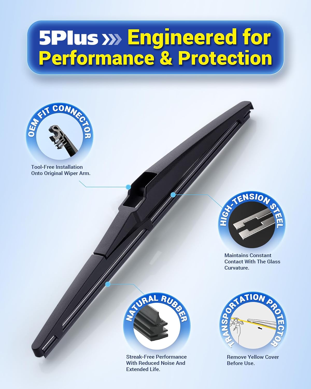 Detalle 1 de 5 PLUS 12 Inch Rear Wiper Blade for Dodge Durango, RAV4, Highlander