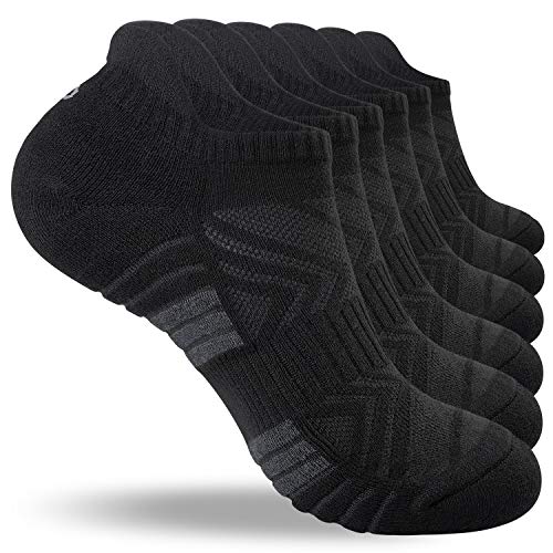 Detalle de coskefy Running Socks Thick Cushion Ankle Anti-Blister Cotton – 6 Pairs