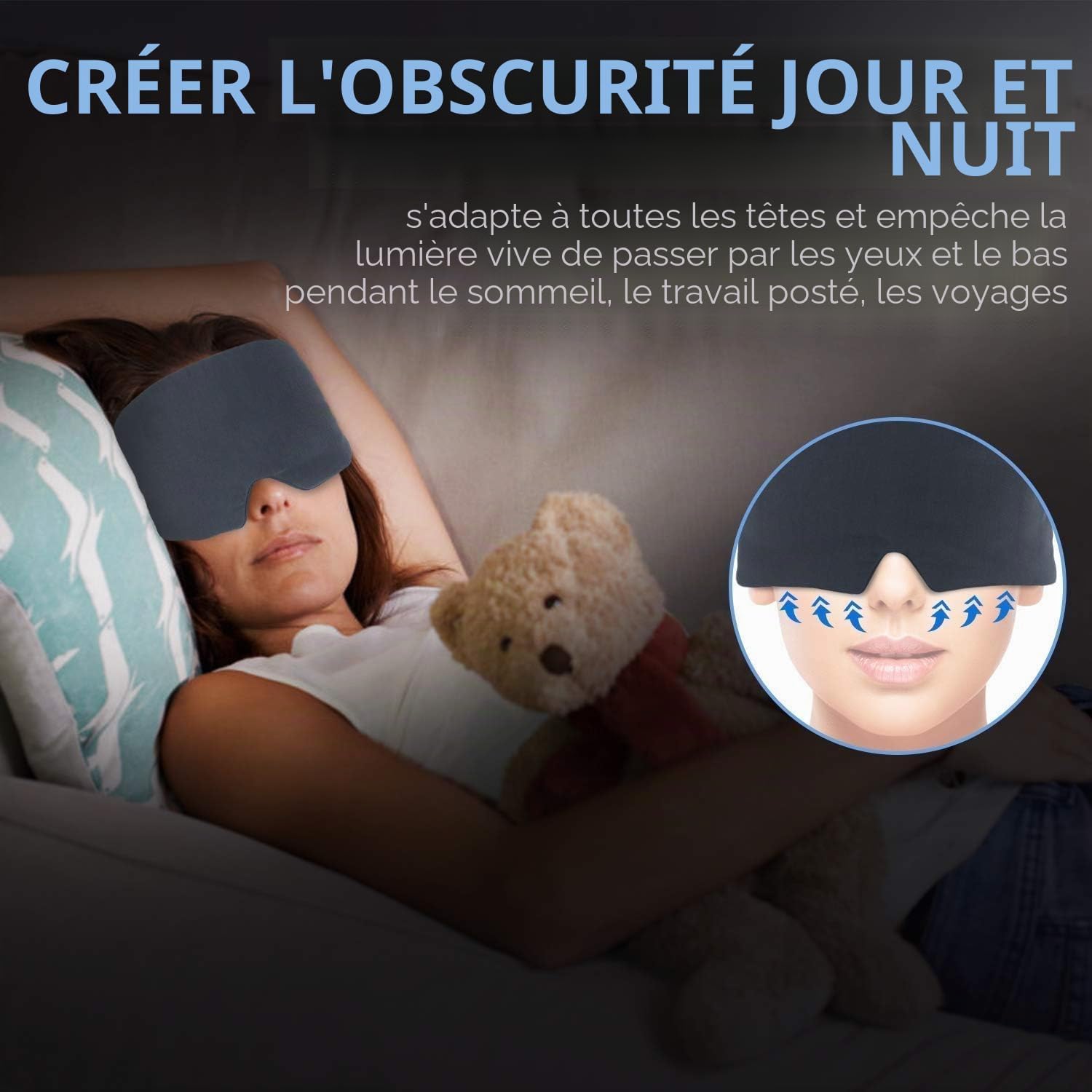 Thumbnail 4 de Mavogel Nouveau masque de sommeil modèle modal gris foncé 💤