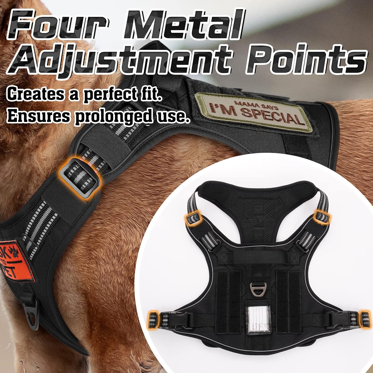 Thumbnail 6 de rabbitgoo Tactical Dog Harness with Molle, Medium