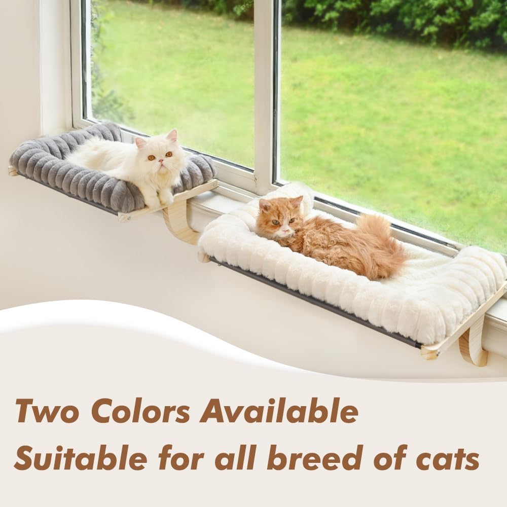 Detalle 1 de valigogo VL-CWP01-L-G Cat Window Perch, Large Gray Faux-Fur Cushion
