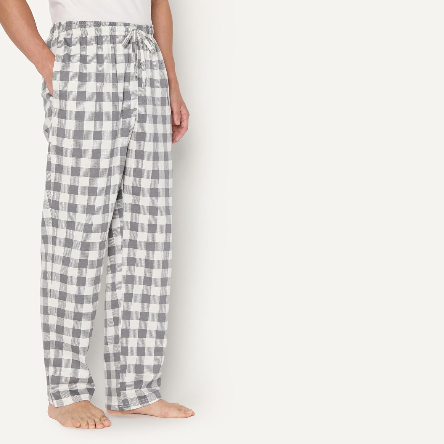 Detalle de Amazon Essentials Herren Pyjamahose aus Baumwollstrick – Lockerer Komfort für die Nacht