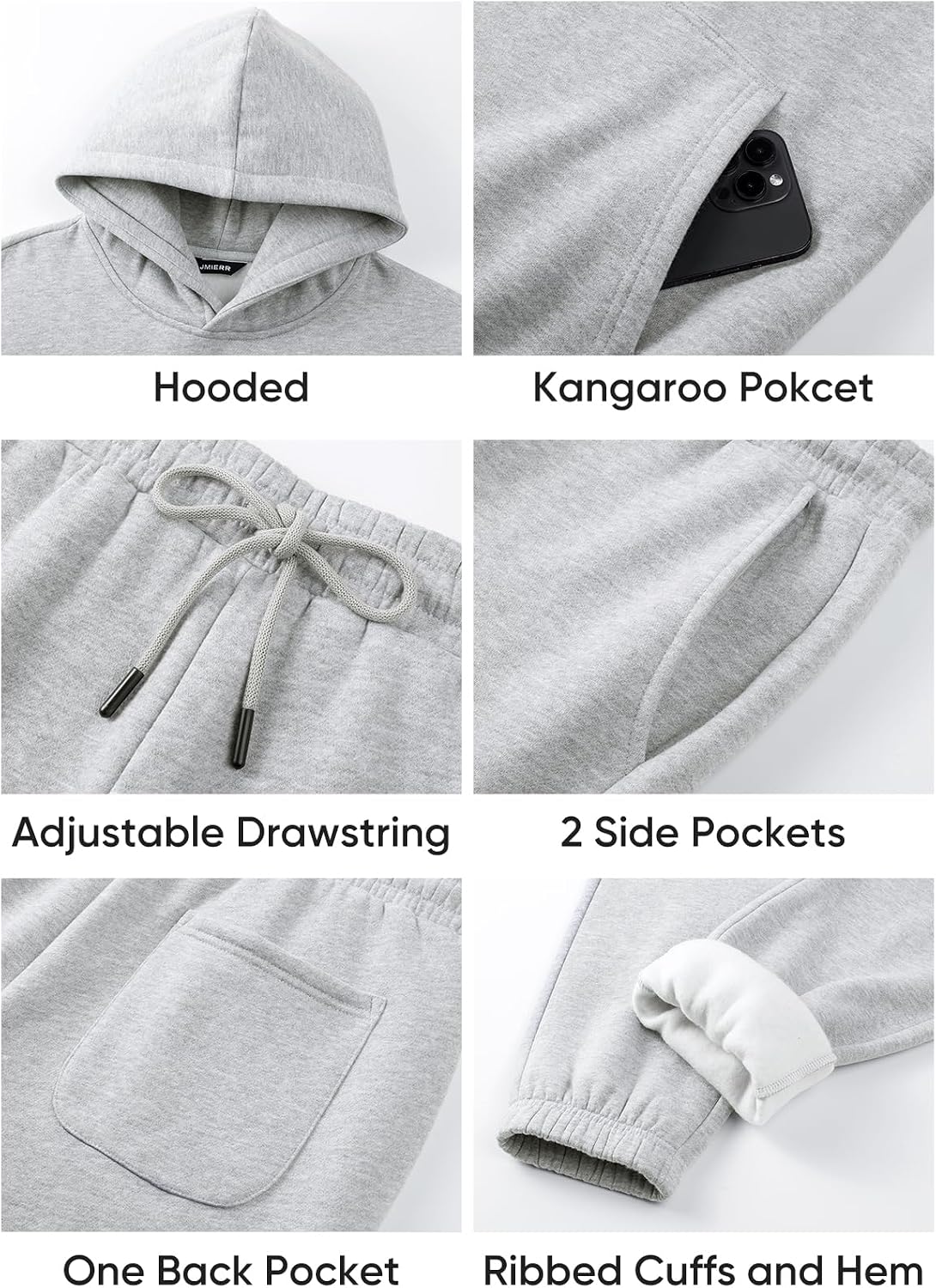 Thumbnail 5 de JMIERR Men's 2-Piece Tracksuit set