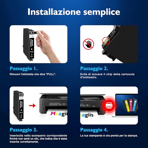 Detalle de Meagiis Compatibili con 604XL Cartucce per Epson XP-2200 WF-2930 WF-2910