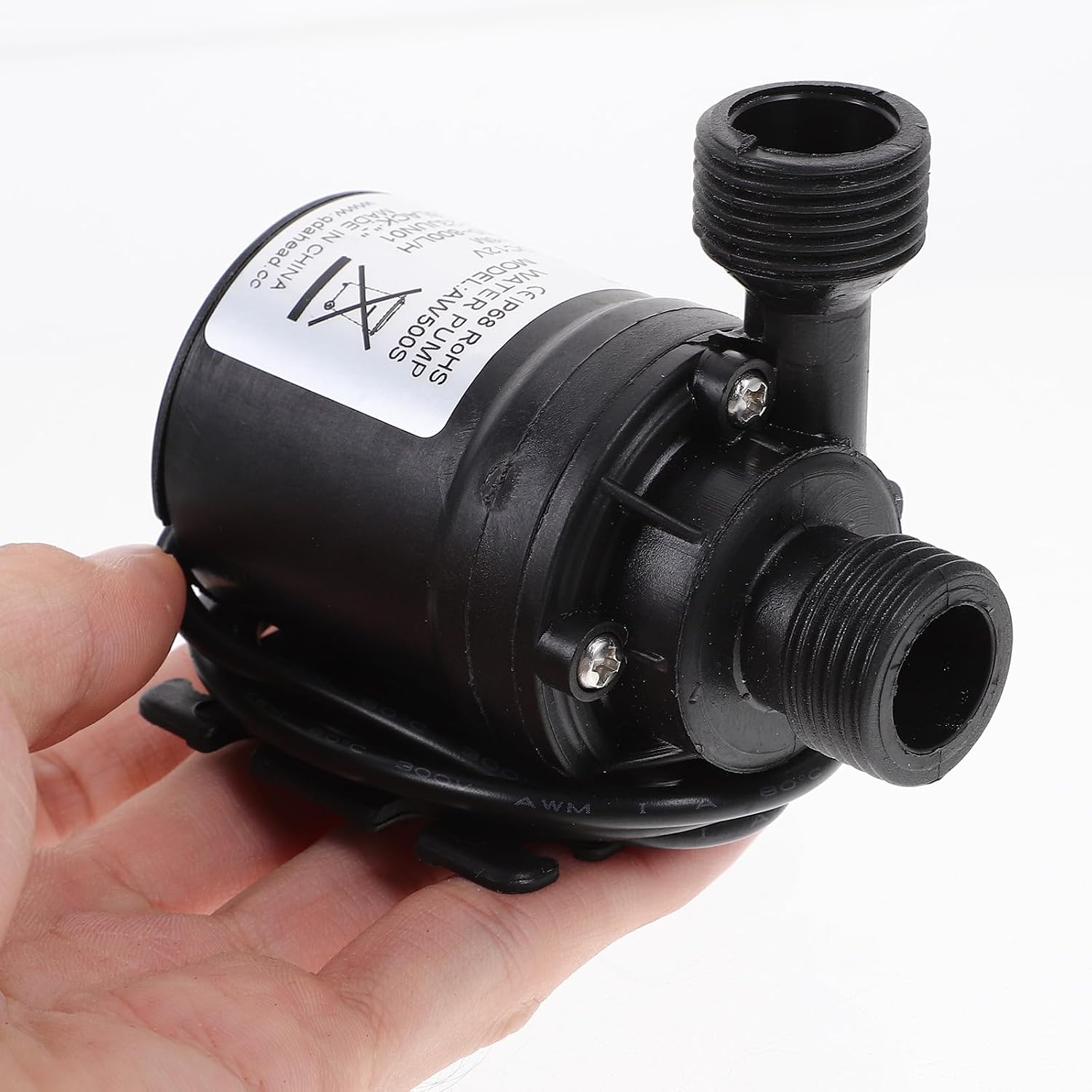 Detalle de ULTECHNOVO 12V Tauchwasserpumpe (2er-Set) 800 l/h, 5 m Förderhöhe – besonders leise für Brunnen, Pool & Solar-Umlauf