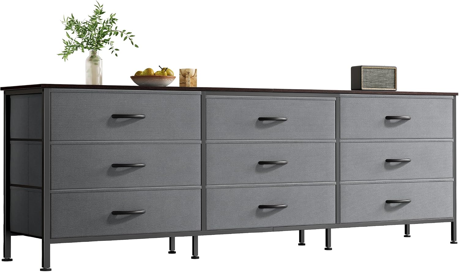 Detalle de Huuger 63 Inch Dresser — 9-Drawer TV Stand for 70" TVs