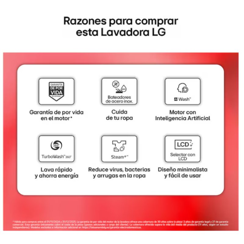 Thumbnail 1 de LG F4X7009TBB lavadora inteligente 9 kg