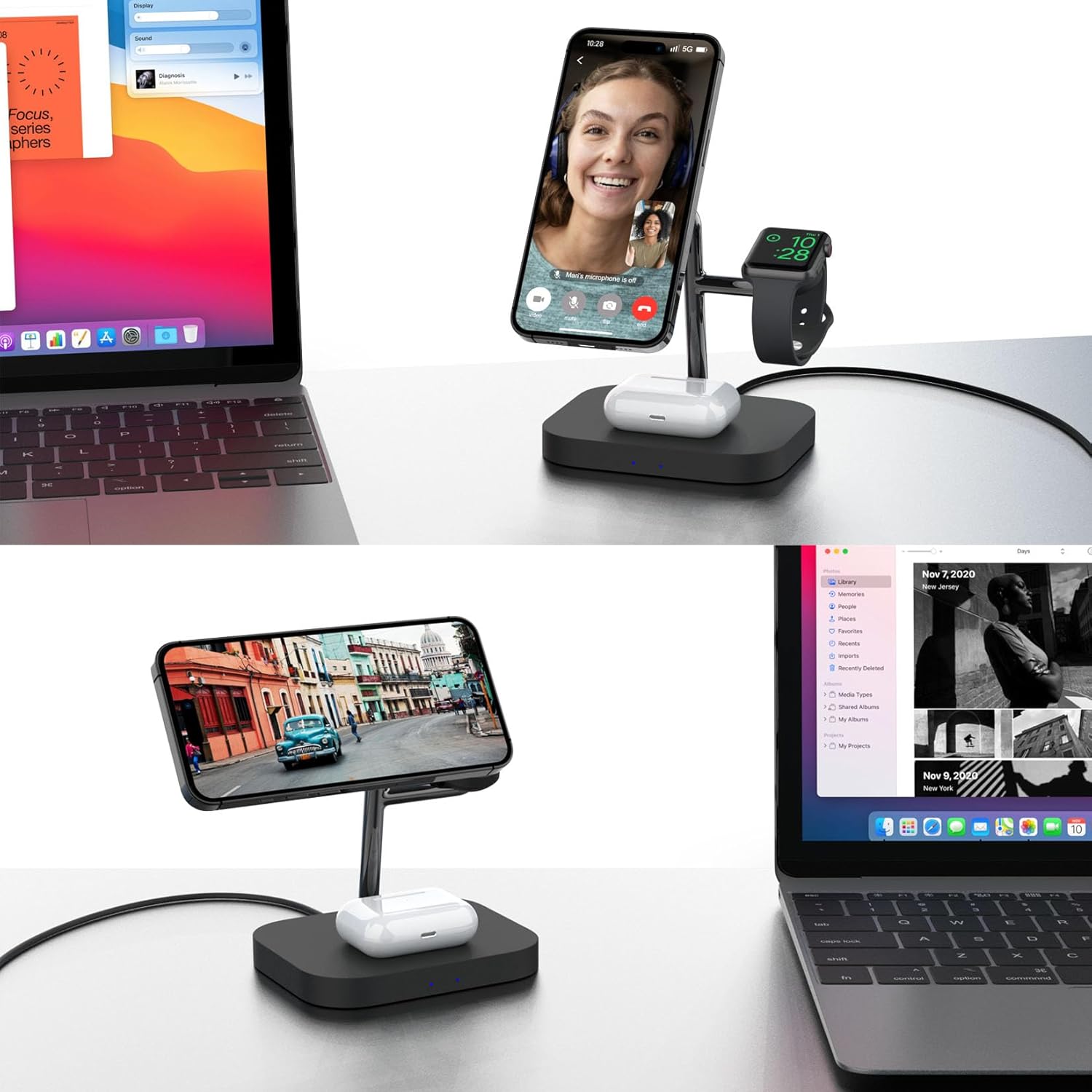 Detalle de Boaraino Caricatore Wireless 3 in 1