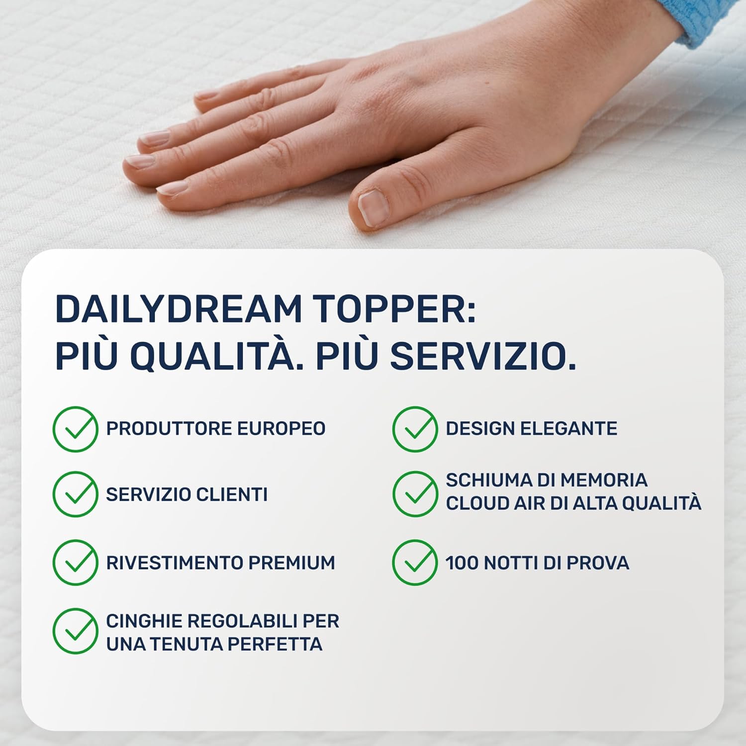 Thumbnail 1 de Coprimaterasso Dailydream 80×190 cm con memory foam 5 cm di spessore | Edizione Pure, modello M