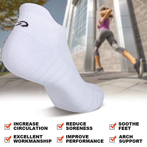 Detalle de Coskefy Running Socks Thick Cushion Ankle – Anti‑Blister Cotton Trainer Socks (6 Pairs)