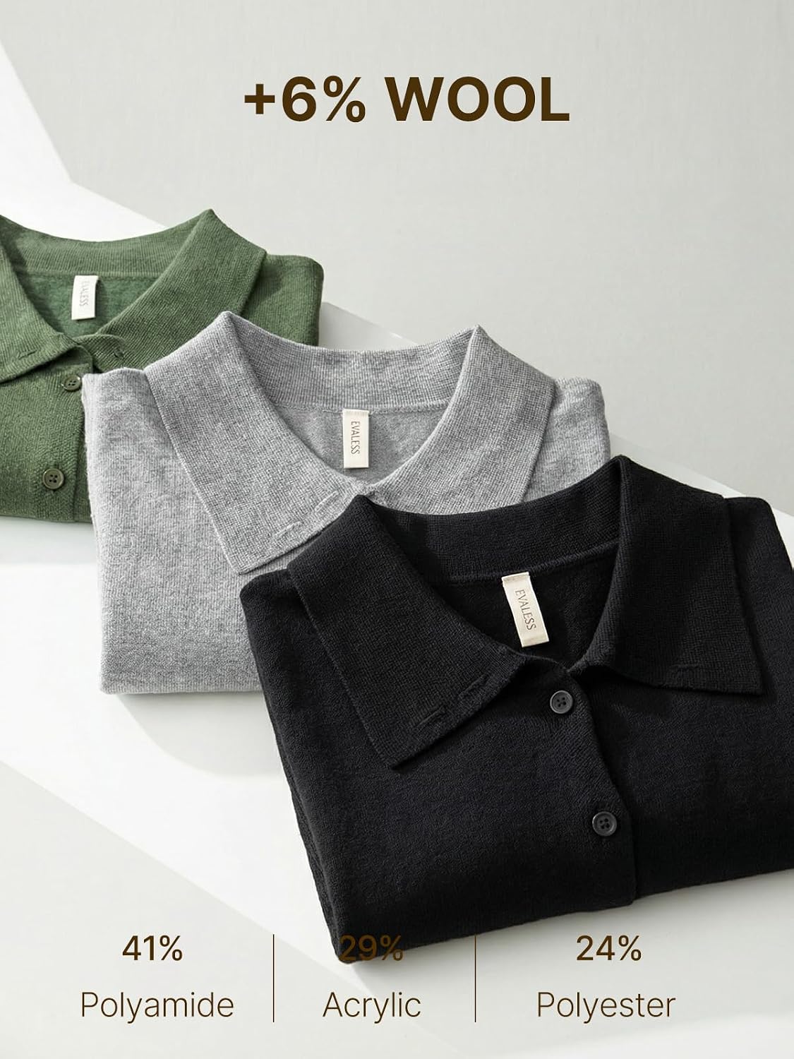 Detalle 2 de EVALESS Cardigan Sweater Lightweight 2026