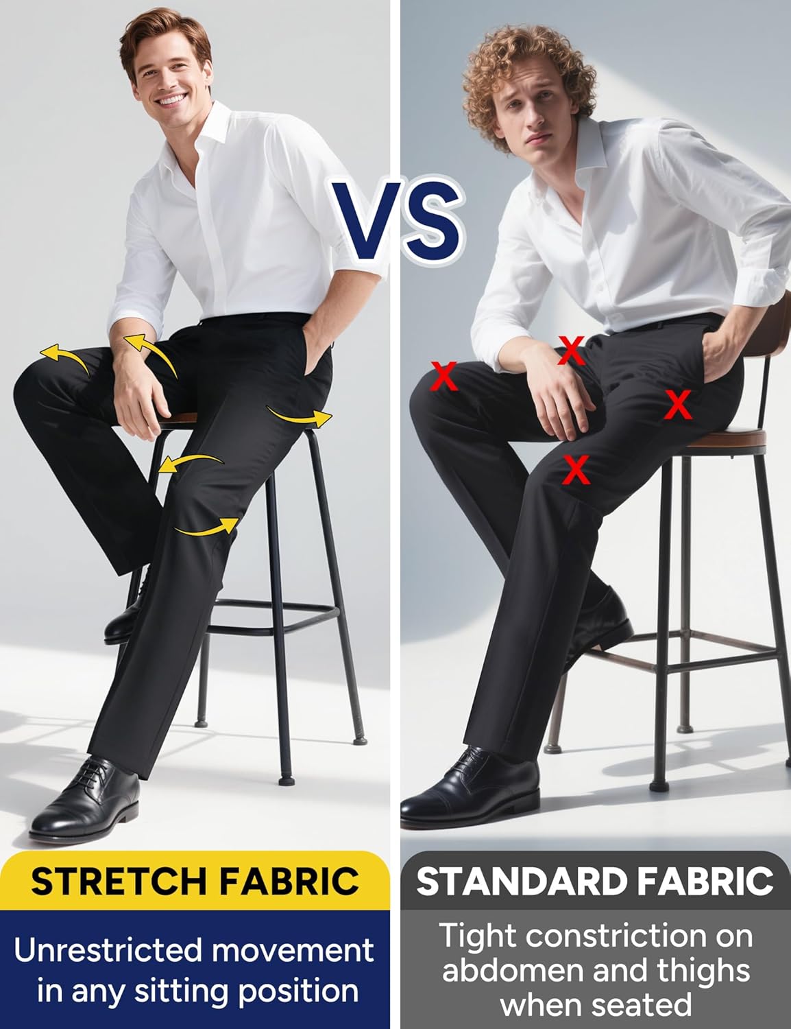 Thumbnail 2 de Pacific Perfect Men's Stretch Dress Pants with Expandable Waist: 3 Fits (Slim, Classic Straight, Big & Tall)