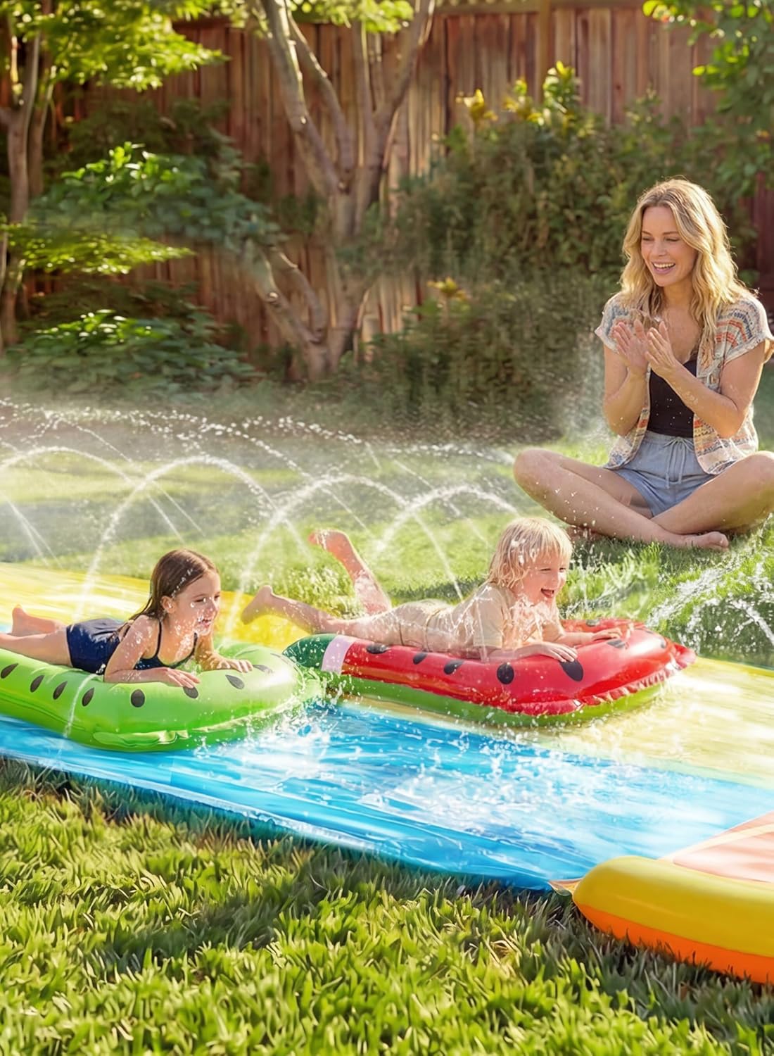 Thumbnail 6 de SLOOSH Slip Slide 2-Personen-Wasserrutsche – großes Doppelbahn-Spiel im Garten