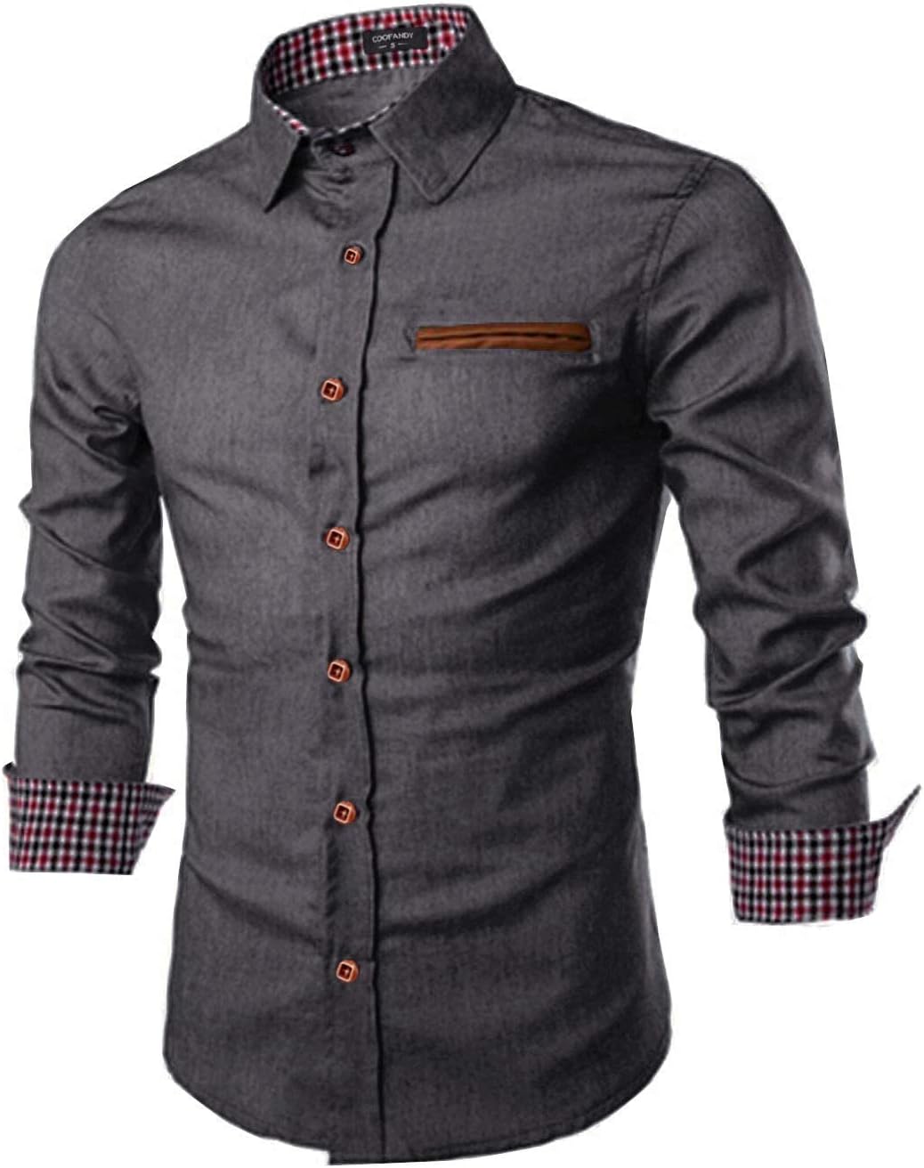 Detalle de COOFANDY Denim Shirt Langarm – Jeanshemd mit Kent-Kragen und Cowboy-Style