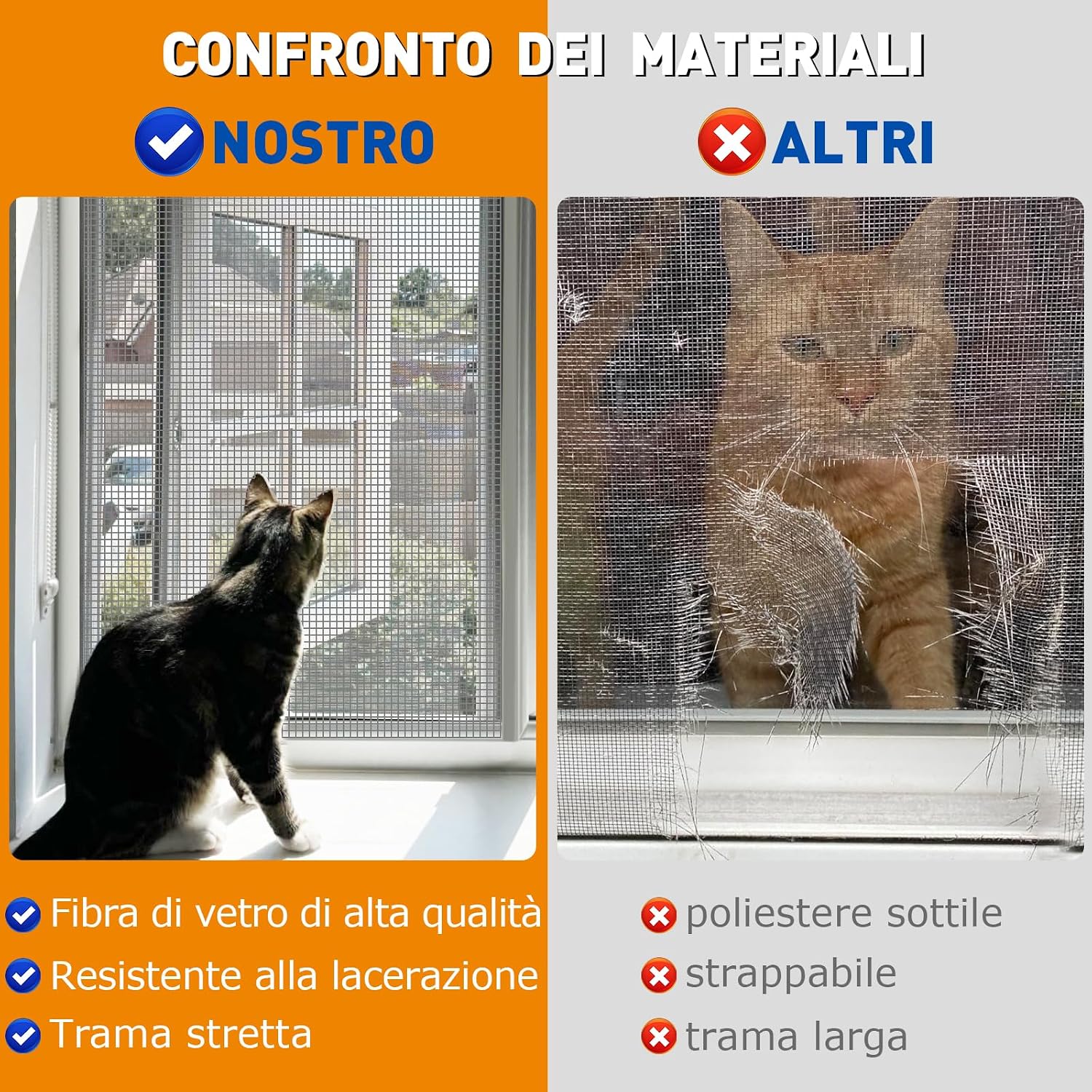 Thumbnail 1 de HOFUDON Rete Zanzariera Finestre 120 x 250 CM in Fibra di Vetro – facilità di taglio, protezione efficace e design versatile