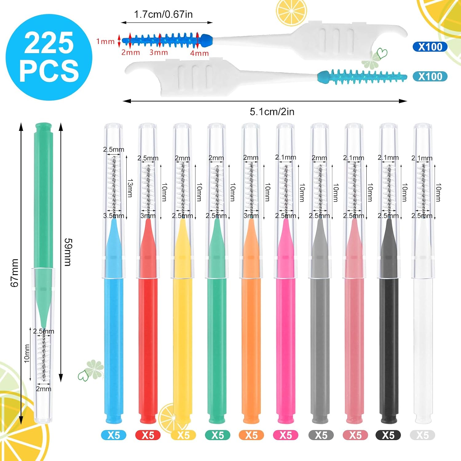 Detalle 2 de jjshund Interdentalbürsten Set 255 Stück