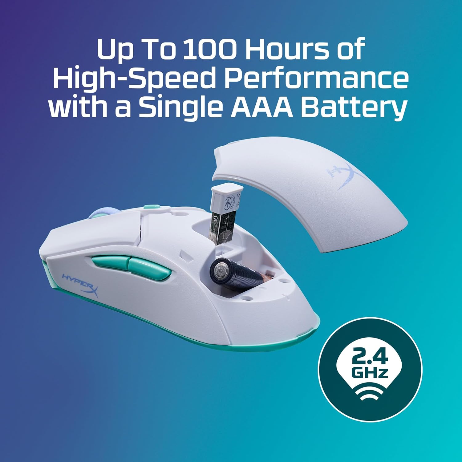 Thumbnail 2 de HyperX Pulsefire Haste 2 Core Wireless Gaming-Maus (weiß) mit langer Akkulaufzeit