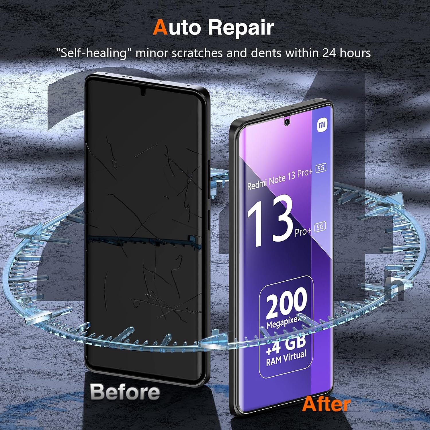 Detalle de LK Protection écran TPU pour Redmi Note 13 Pro Plus 5G – 3 films transparent HD (sans verre) et protection 3D