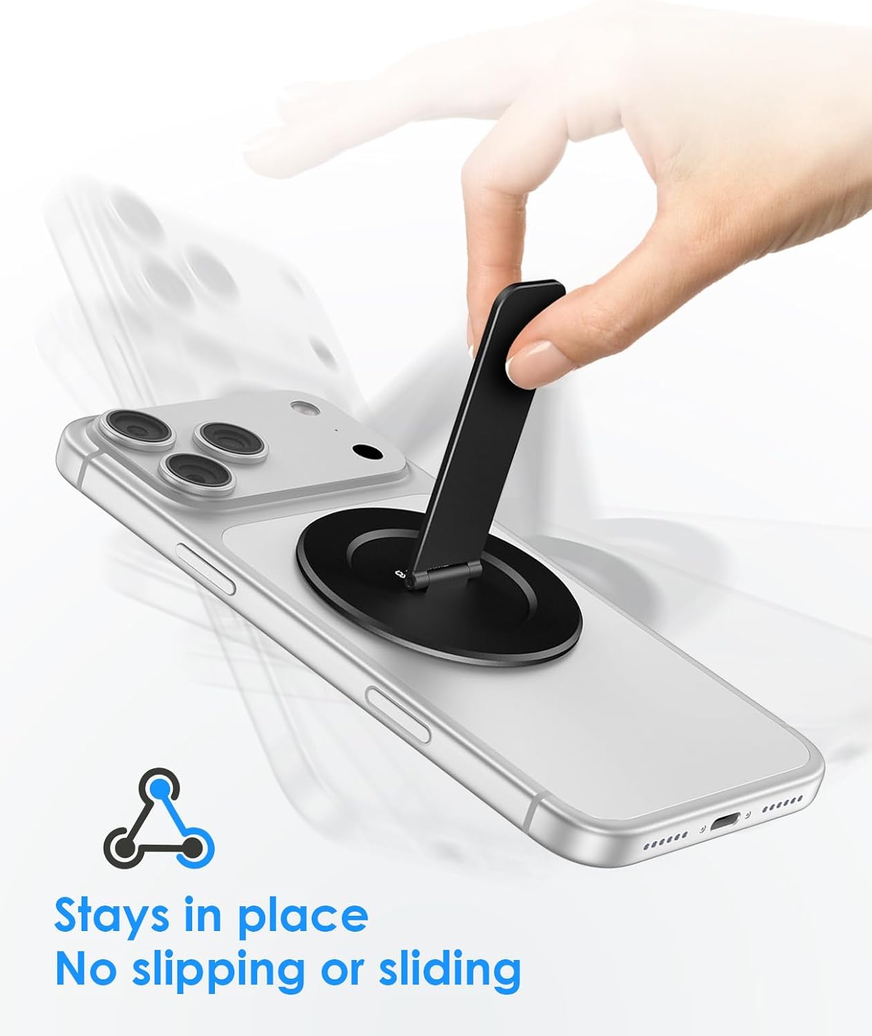 Thumbnail 3 de Magtame Support de téléphone magnétique Mag-Safe ultra fin, angle réglable à 180° (design amortisseur) noir