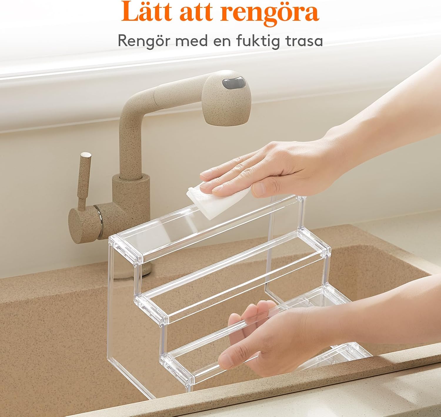 Detalle 2 de Lifewit 23115 displayställ i 4 nivåer, transparent plast, 2-pack