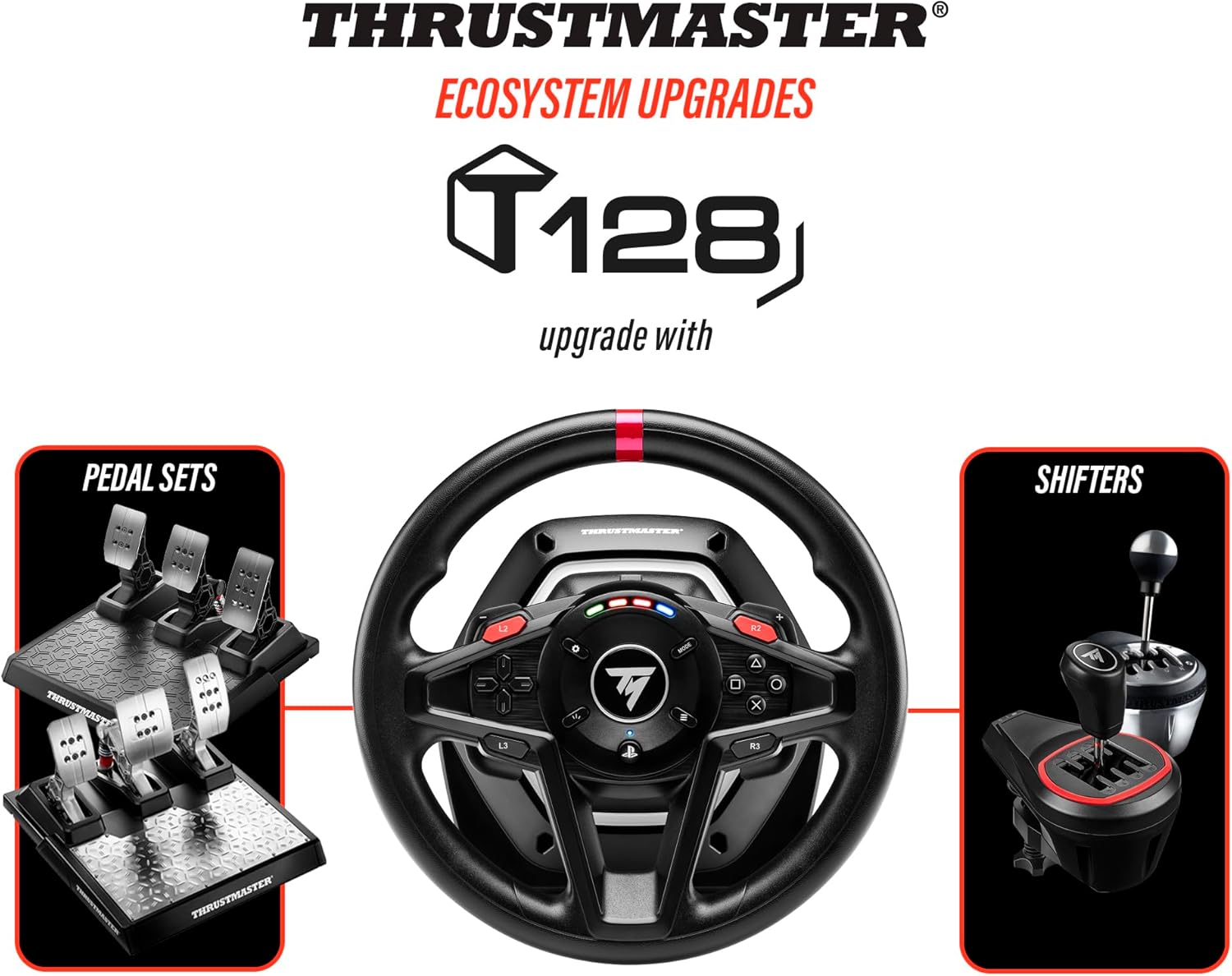 Thumbnail 6 de Thrustmaster T128 volante Force Feedback con pedali magnetici per PS5, PS4 e PC