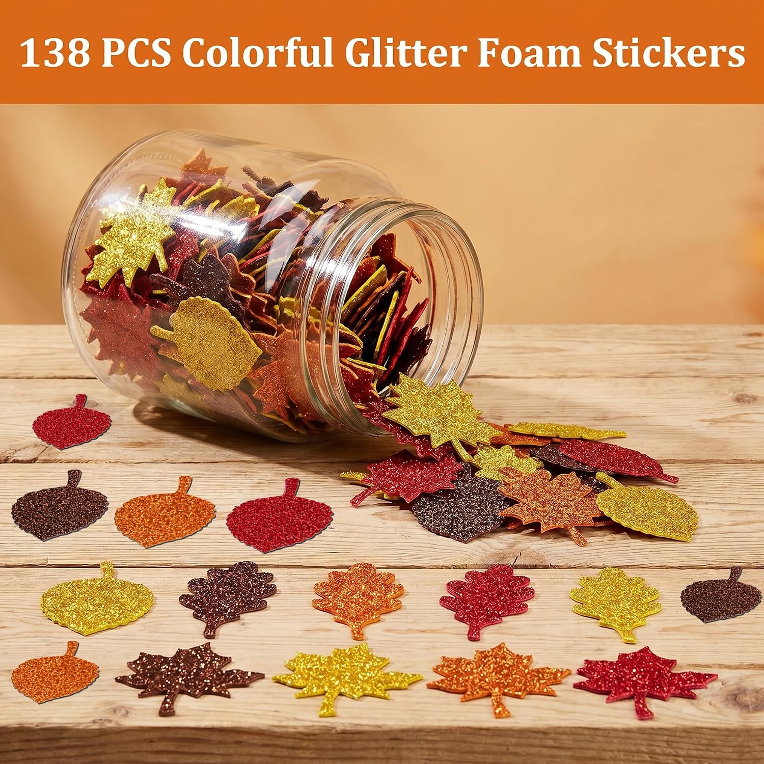 Detalle 2 de Glitter Foam Stickers 138-Piece Set