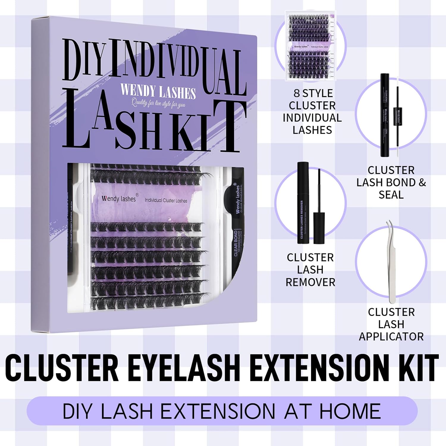 Detalle de Einzelwimpern-Set Cluster (C-Curl) C3/C9, 0,07 mm, 12–16 mm – DIY-Wimpernverlängerung zum Selbermachen