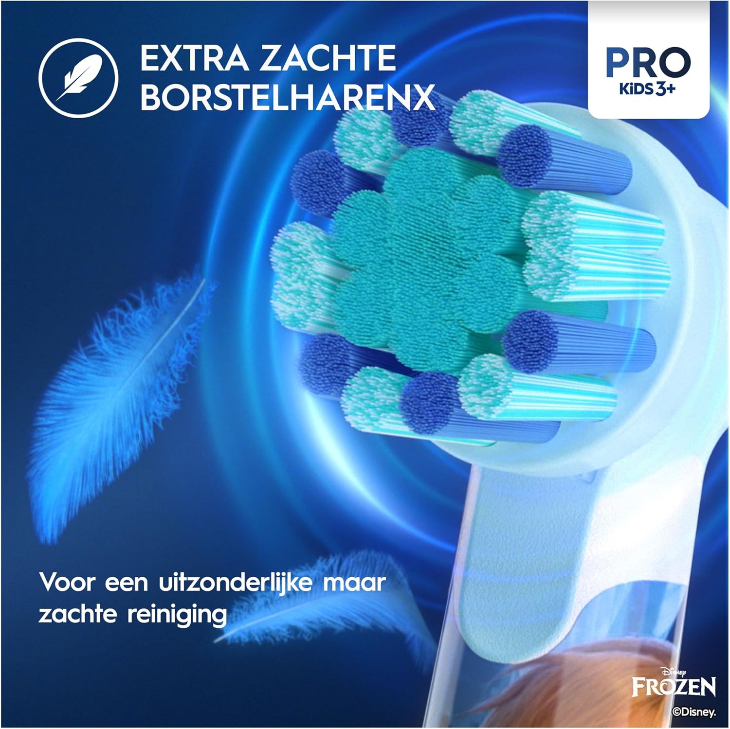 Detalle 2 de Oral-B Pro Kids elektrische tandenborstel met Frozen-design en zachte ronde opzetborstel