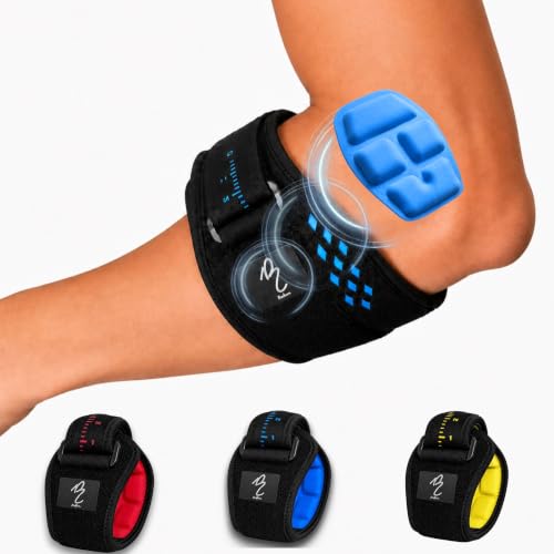 Detalle de Matmar Codera Epicondilitis: Cincha ajustable con gel 3D para codo (Azul) - Anti-deslizante